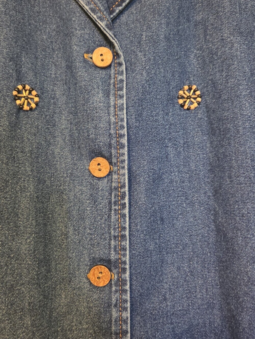 Vintage Scarlett Embroidered Denim Jacket Size 12 Floral Cottagecore Boho - Picture 6 of 6
